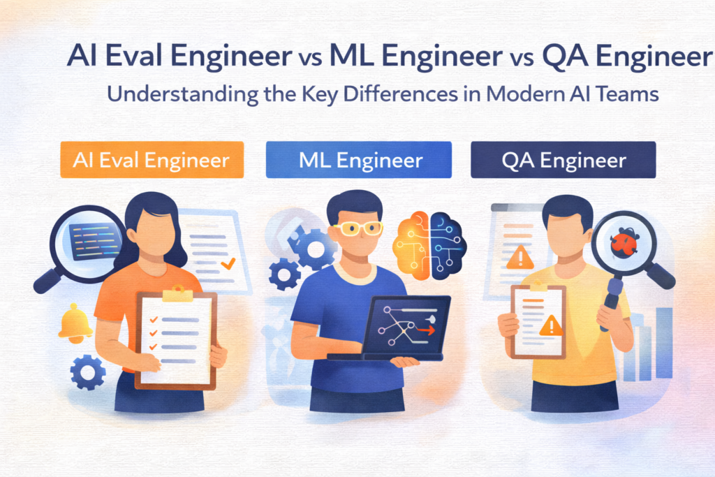 AI Eval Engineer vs ML Engineer vs QA Engineer: Understanding the Key Differences in Modern AI Teams